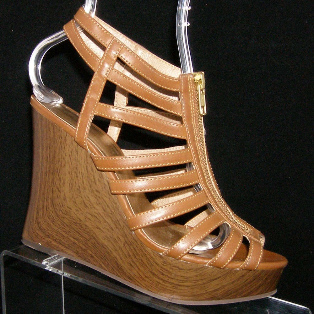 Women’s Tan Strappy Wedge Sandals - Classic Summer Style